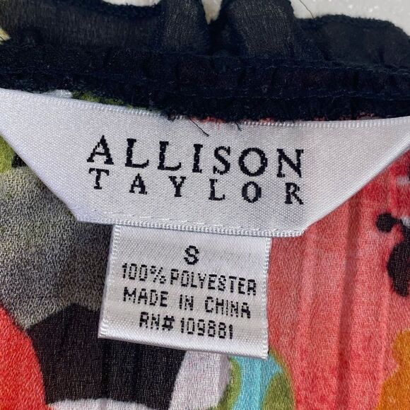 Allison Taylor Black Floral Long Sleeve Blouse - Picture 7 of 7